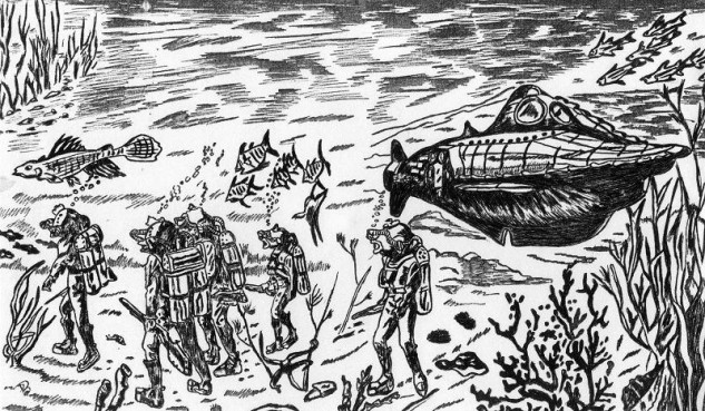 Inspiración verniana, del "Nautilus" buscando los tesoros de la Batalla de Rande.